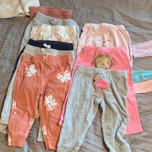 Toddler Mix & Match Plush Pants Set - Pink, Gray, Coral